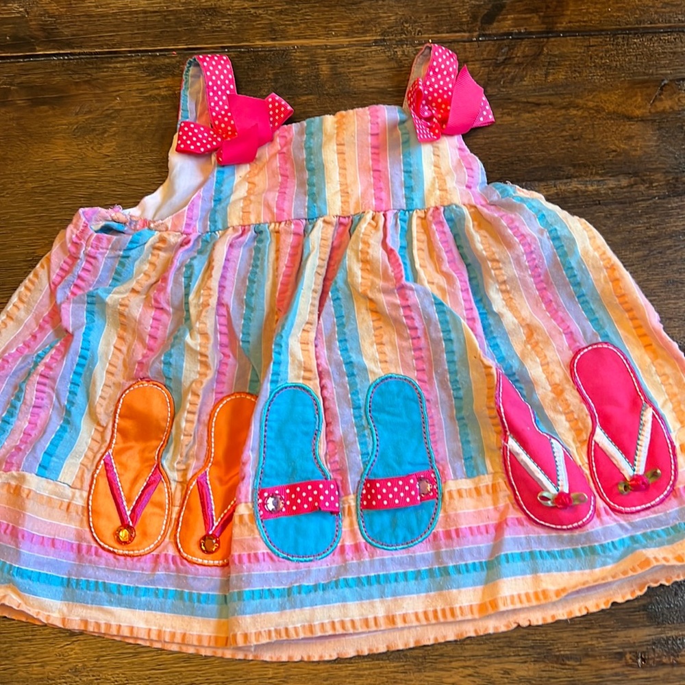 Cute and colorful sandals dress, 2T, Rare Editions